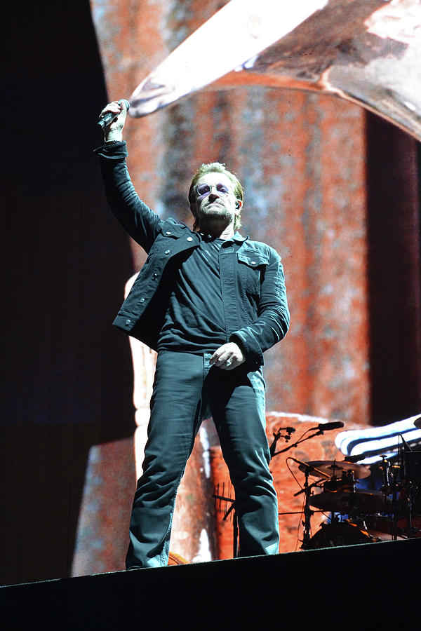 Bono Raised Fist U2 Joshua Tree Tour 2017 New Orleans Superdome Photograph by Shawn OBrien