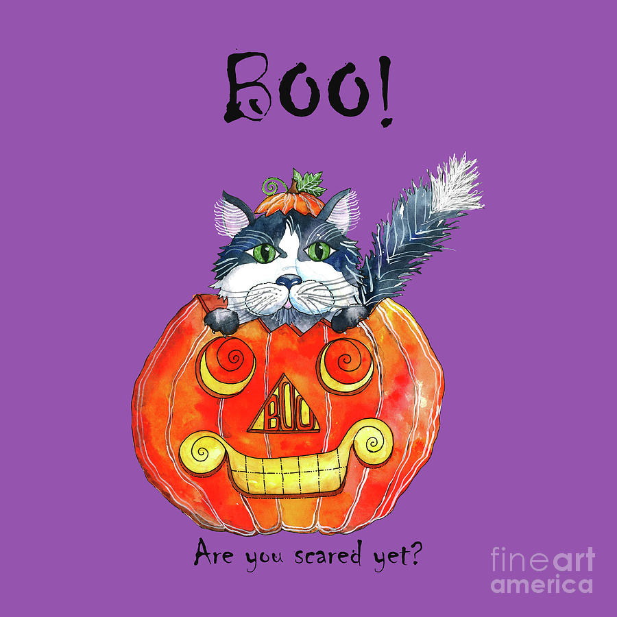 Halloween Painting - Boo by Shelley Wallace Ylst