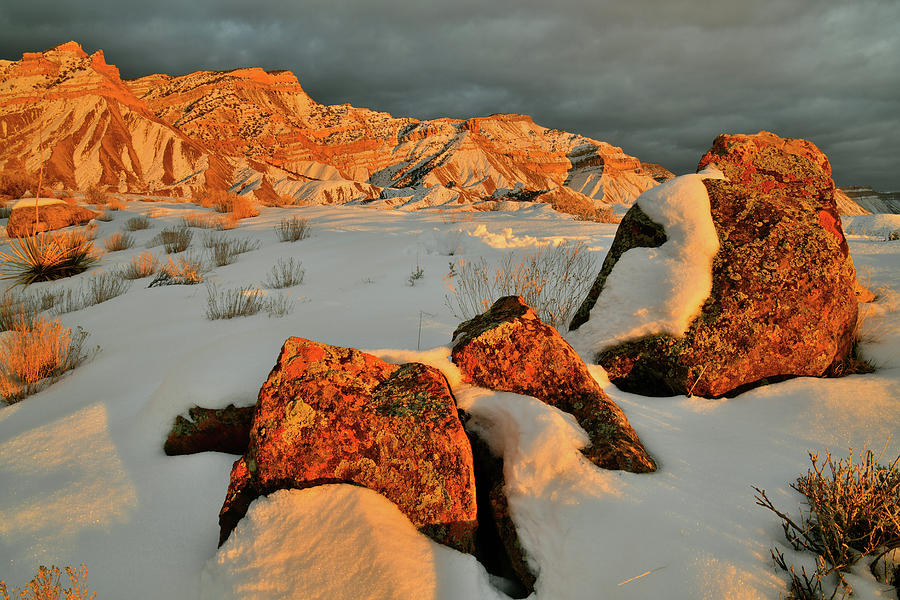 Book Cliffs Basking in Winter Sunset Light Photograph by Ray Mathis