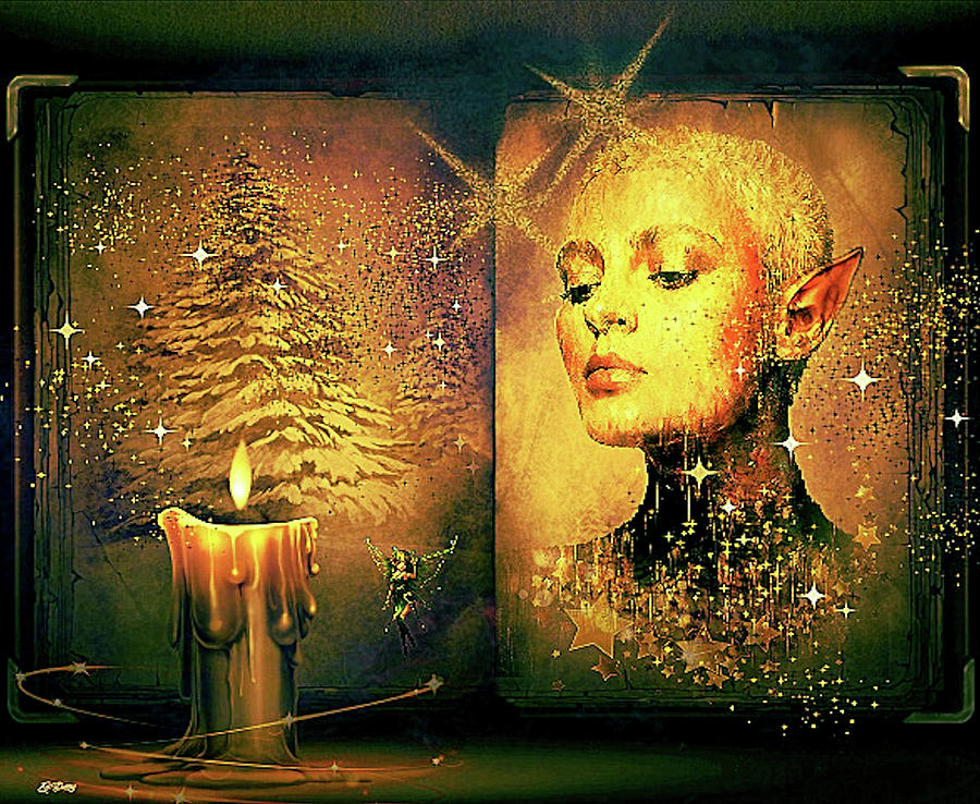 Elf Mixed Media - Book Of Elves by Gayle Berry
