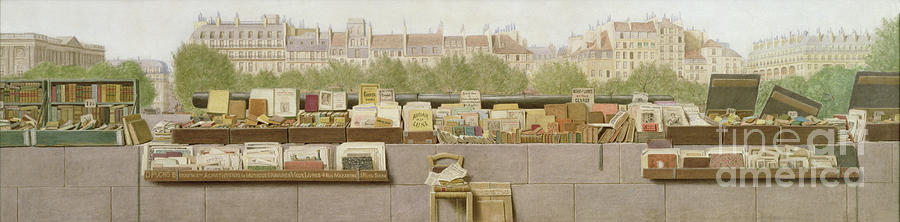 Book Stalls Along The River Seine, 1887 Painting by Benjamin Walter Spiers