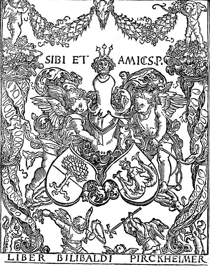 Bookplate Of Willibald Pirkheimer Drawing by Print Collector