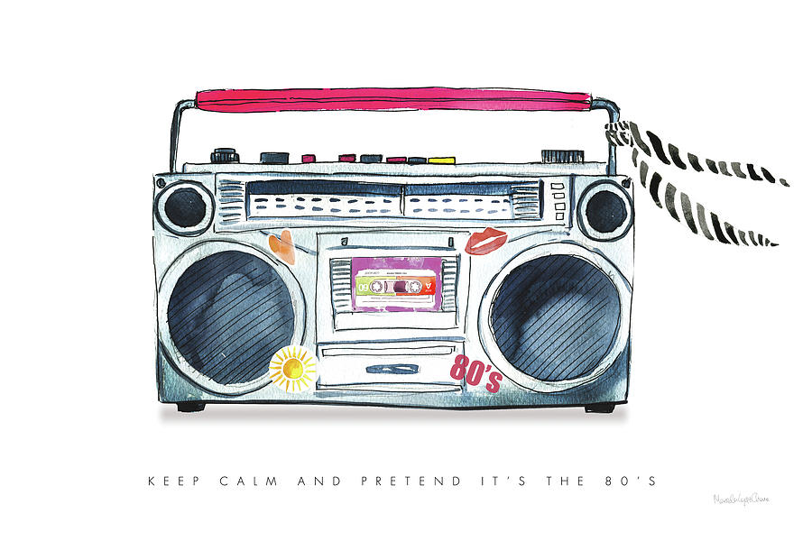 Music Painting - Boombox Love by Mercedes Lopez Charro