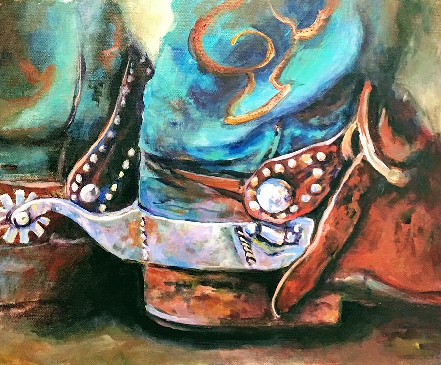 Boot Painting - Boot Bling by Pam Tullos