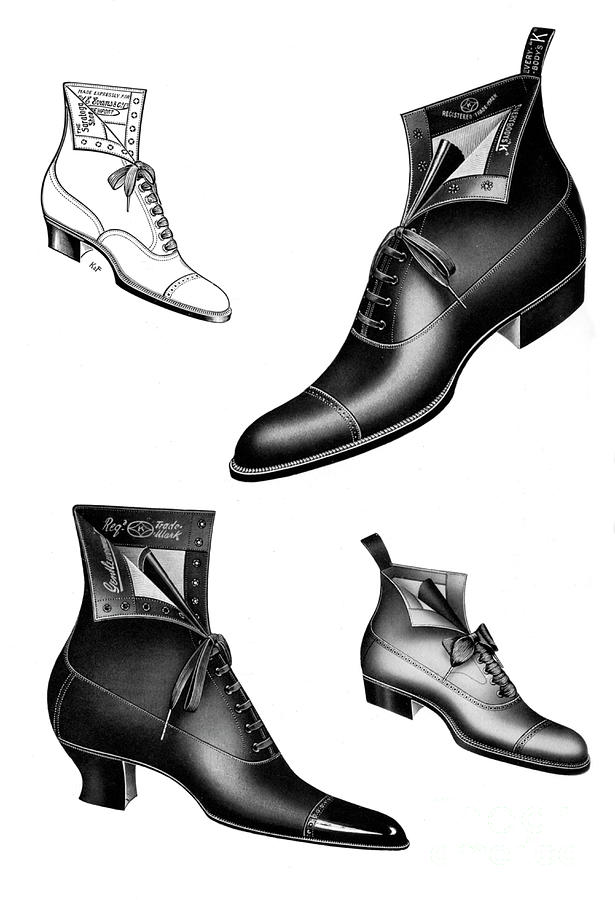 Boot Illustrations, 1908-1909 Drawing by Print Collector