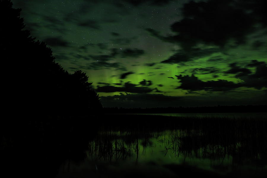 Boot Lake Green Aurora Photograph by Dale Kauzlaric