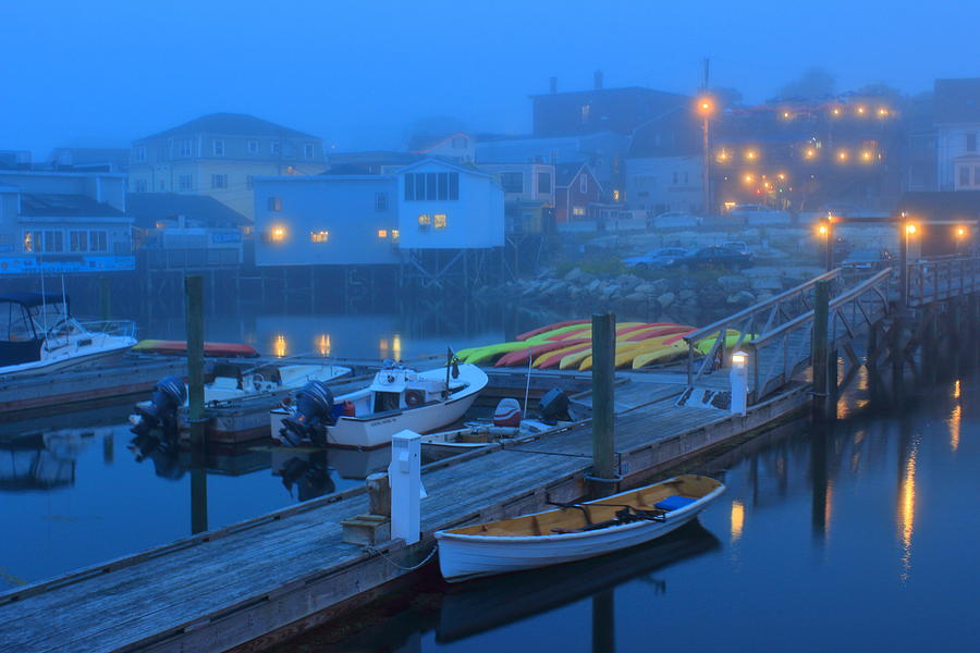 Boothbay Harbor Foggy Evening Photograph