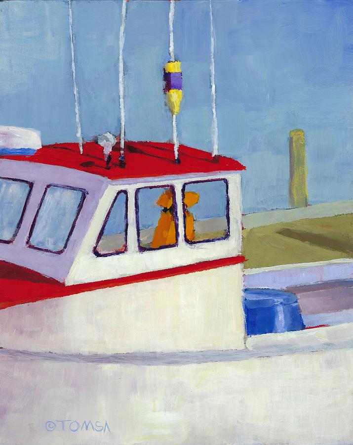 Boothbay Harbor Lobster Boat Painting by Bill Tomsa