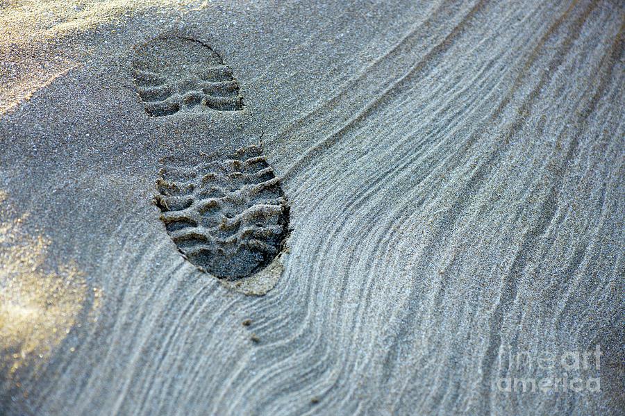 Bootprint And Sand Patterns At Low Tide Photograph by Dr Keith Wheeler/science Photo Library