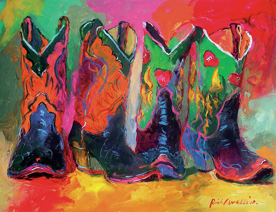 Cowboy Boots Painting - Boots 1 by Richard Wallich