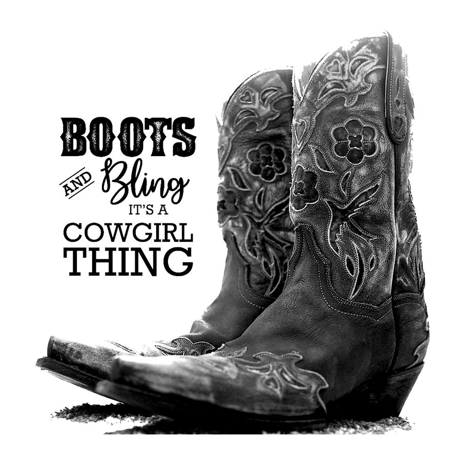 black bling cowgirl boots