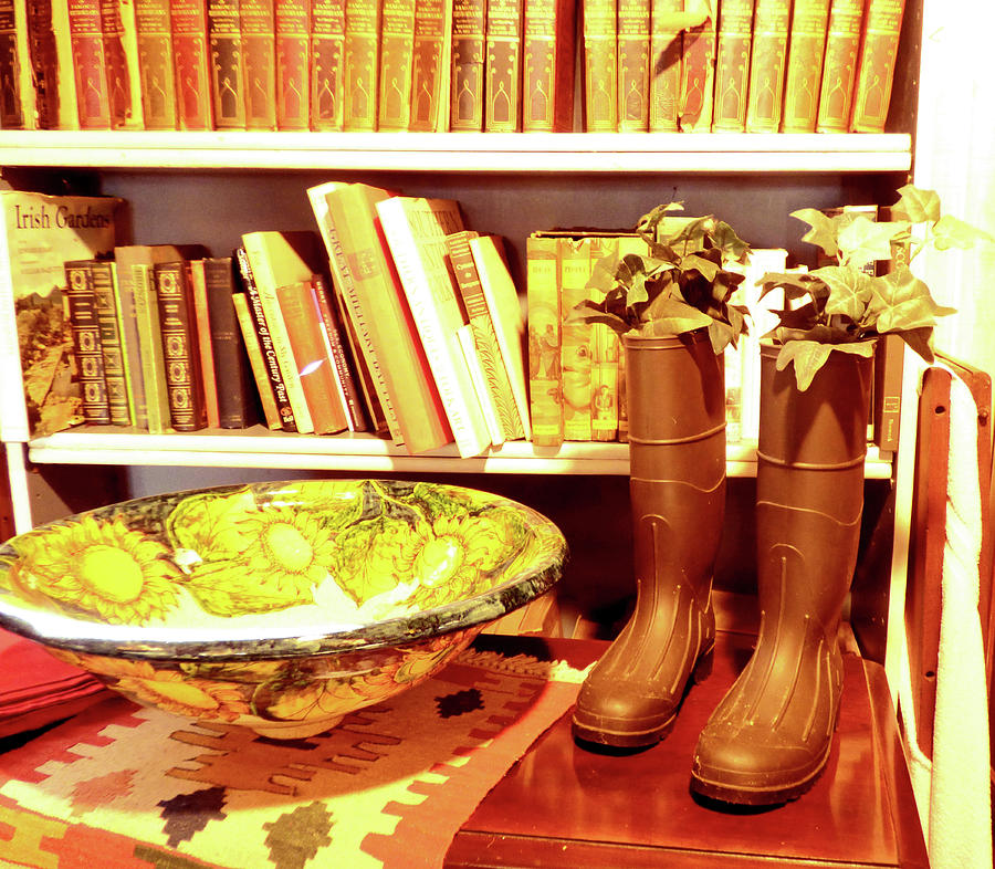 Boots and Books Photograph by Sharon Williams Eng
