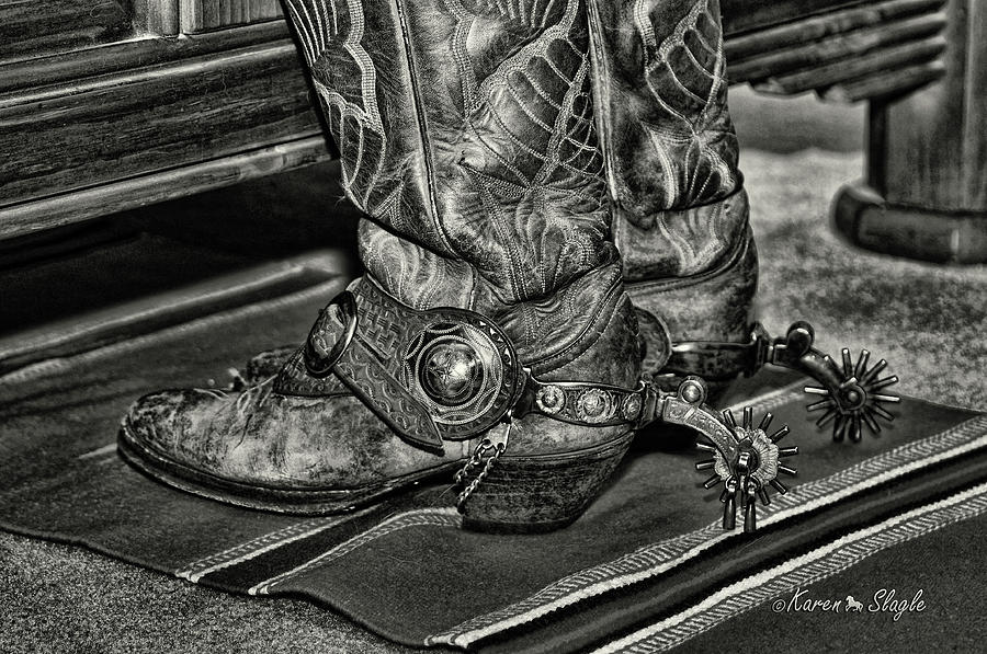 black cowboy boots with spurs