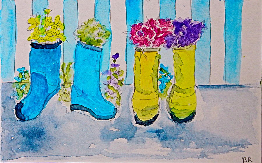 Boots Painting by Betsy Randel - Fine Art America