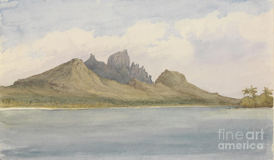 Mountain Painting - Bora Bora, Se Side, Within The Reef, Septr 5th 1849 Society Islands, 1849 Watercolor by Admiral Sir Edward Gennys Fanshawe