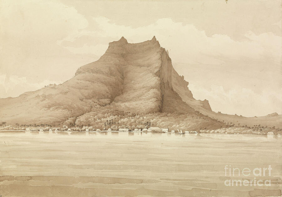 Mountain Painting - Bora Bora, Septr 4th 1849 Society Islands, 1849 Graphite, Wash by Admiral Sir Edward Gennys Fanshawe