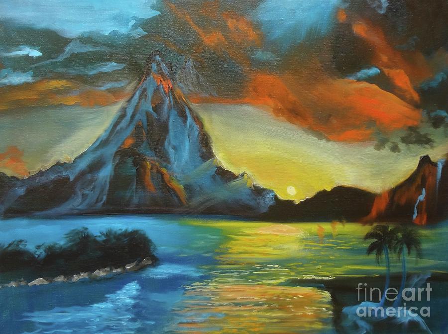 Paradise  Sunset Painting by Jenny Lee