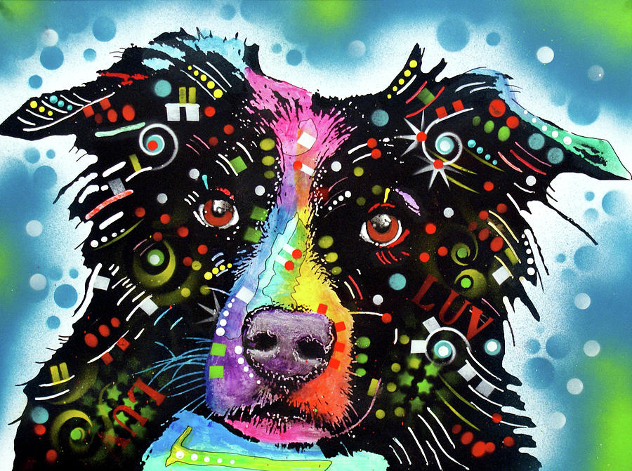 Animal Mixed Media - Border Collie 3 by Dean Russo