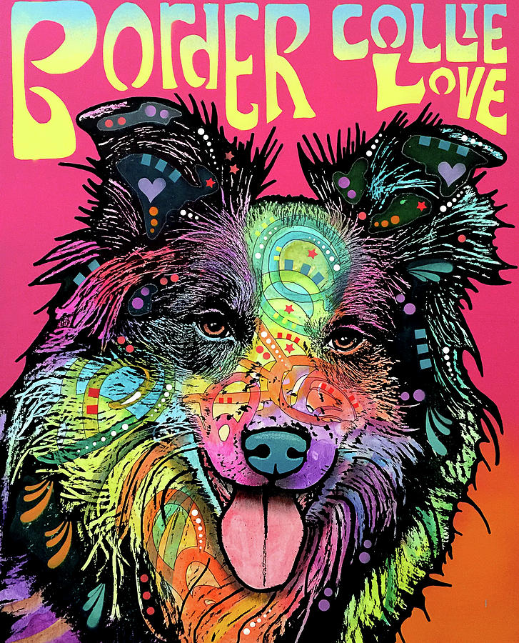 Domestic Dogs Mixed Media - Border Collie Luv by Dean Russo