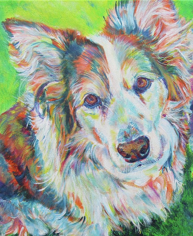 Dog Painting - Border Collie, Male  by Karin McCombe Jones