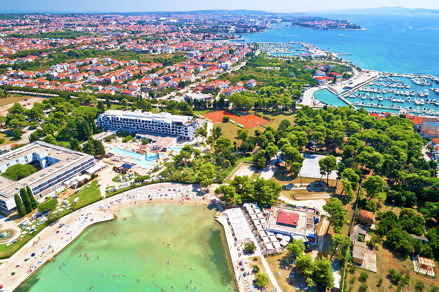 Borik bay and town of Zadar aerial view Photograph by Brch Photography