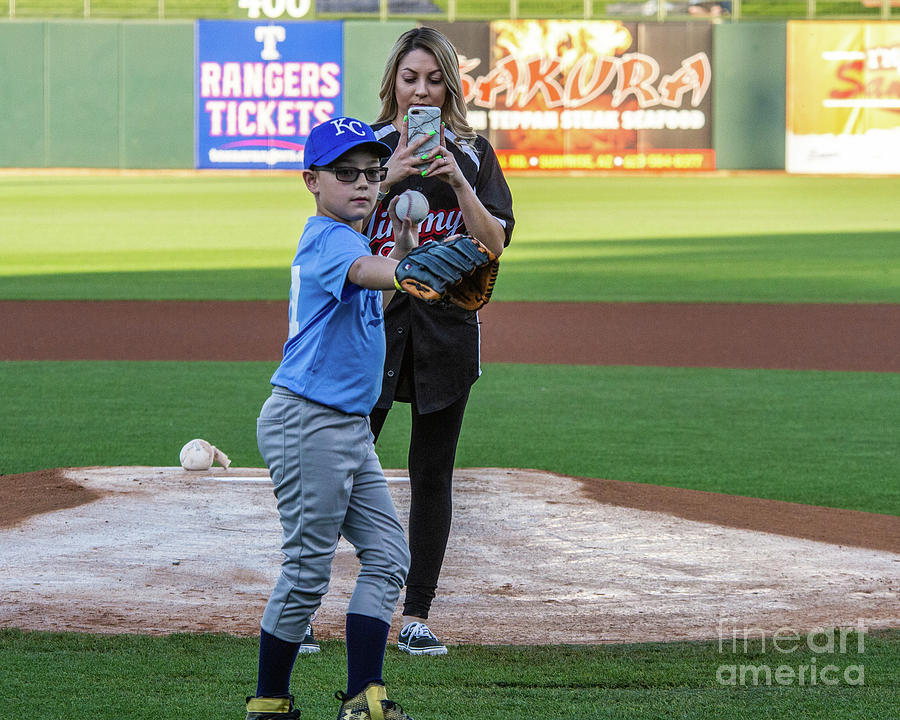 Bormann throws out first pitch Photograph by Randy Jackson