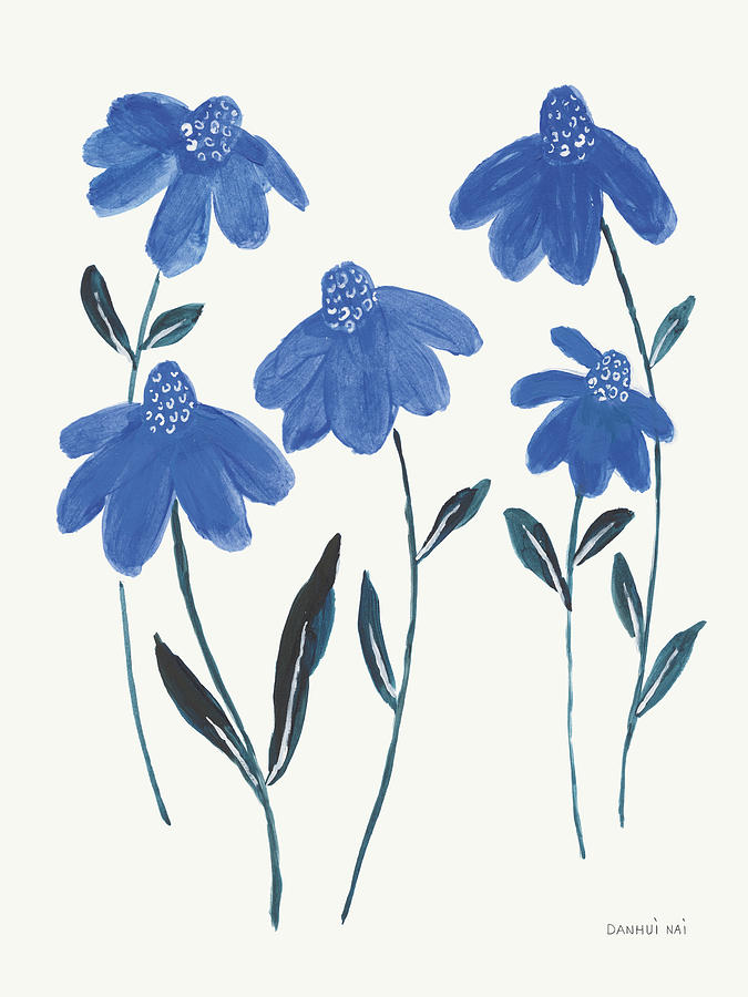 Flower Painting - Borrowed And Blue IIi by Danhui Nai