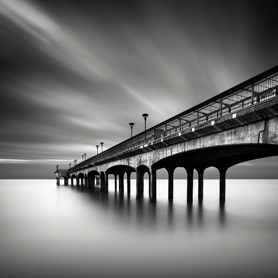 Black And White Photograph - Boscombe Pier by Rob Cherry