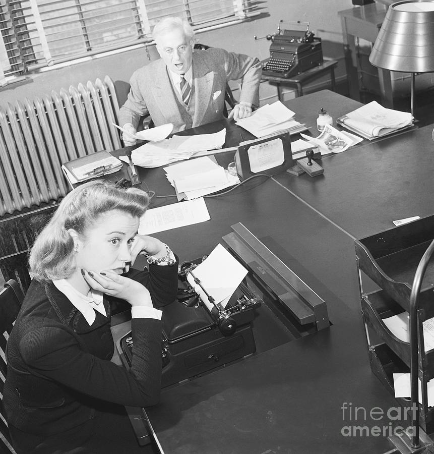 Boss Yelling At His Secretary In Office Photograph by Bettmann
