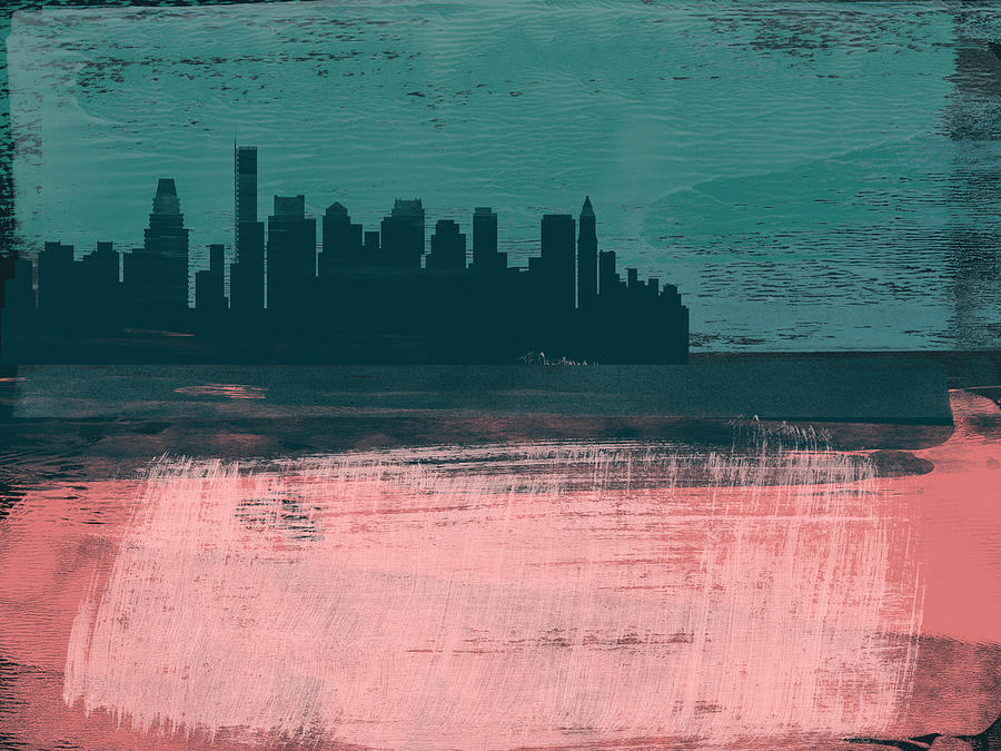 Boston Mixed Media - Boston Abstract Skyline II by Naxart Studio
