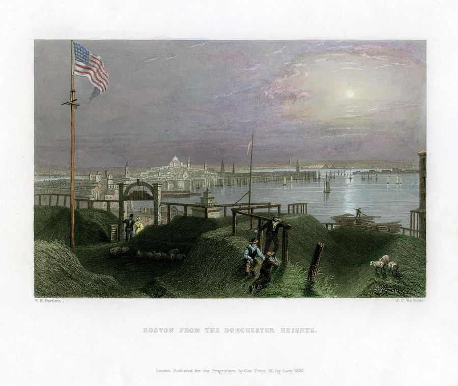 Boston As Seen From The Dorchester Drawing by Print Collector