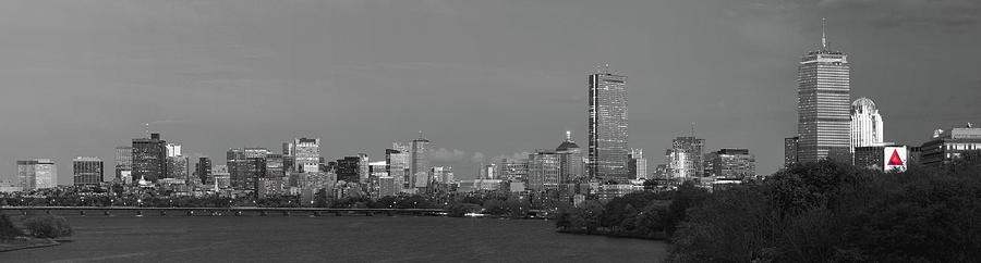 Boston Black And White Panorama Selective Colors Photograph by Juergen Roth