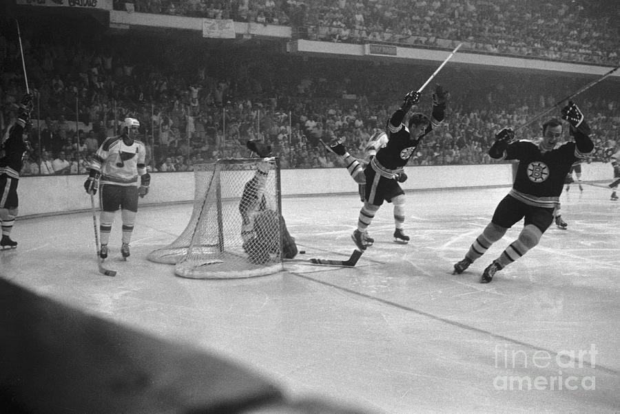 Boston Bruins Celebrating On Ice Photograph by Bettmann
