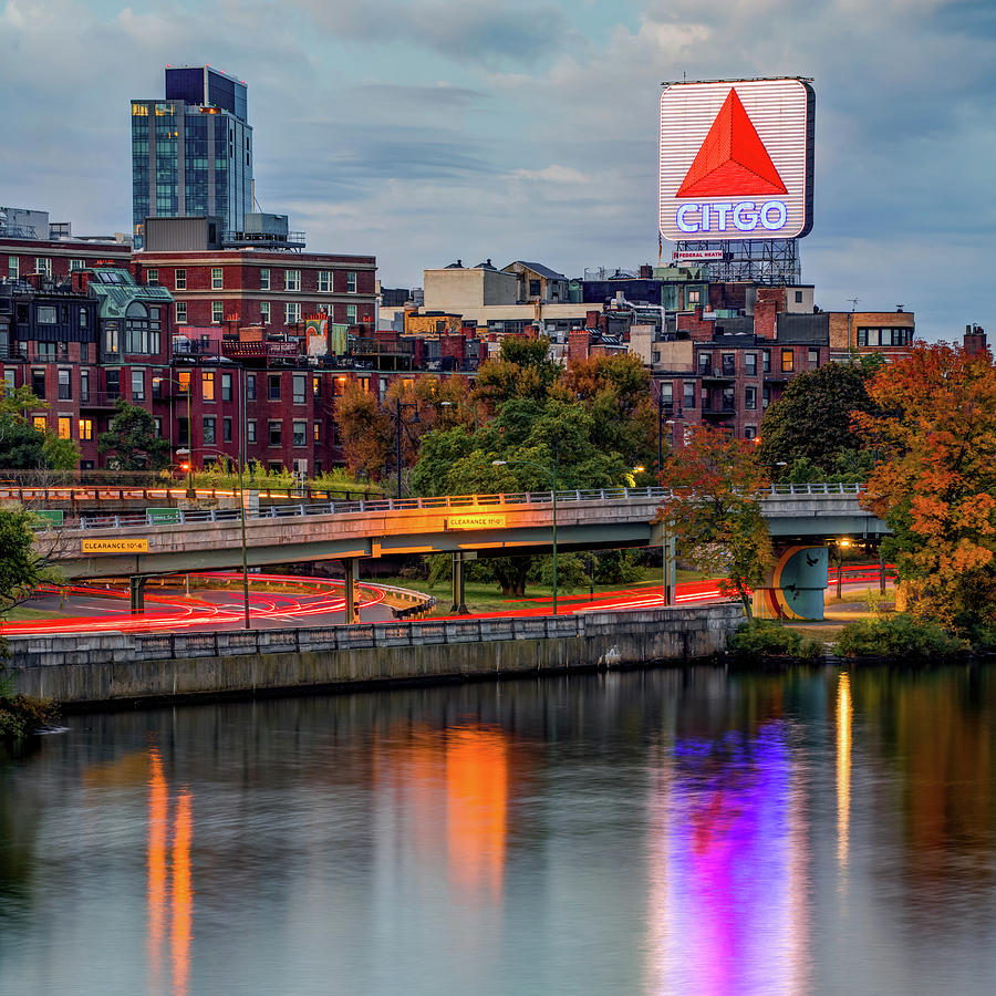 Boston Citgo Sign Along the Charles River Photograph by Gregory Ballos