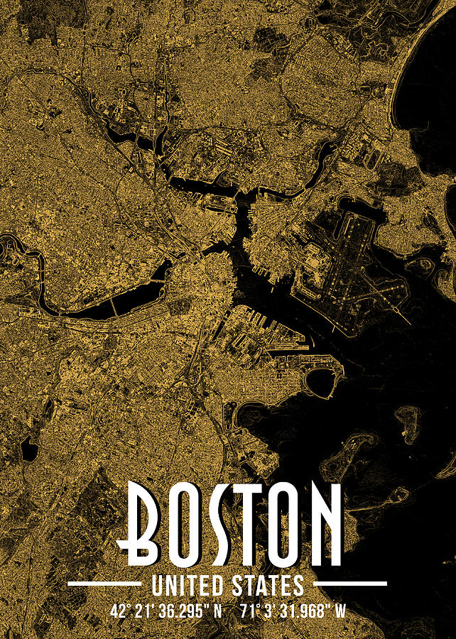 Boston City Poster Digital Art by Carlos V