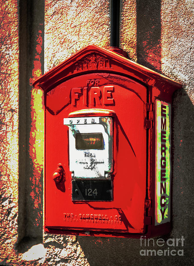 Boston Fire Call Box Digital Art by Lorraine Cosgrove