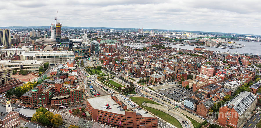 Boston Photograph - Boston Government Center, North End and Harbor by Thomas Marchessault