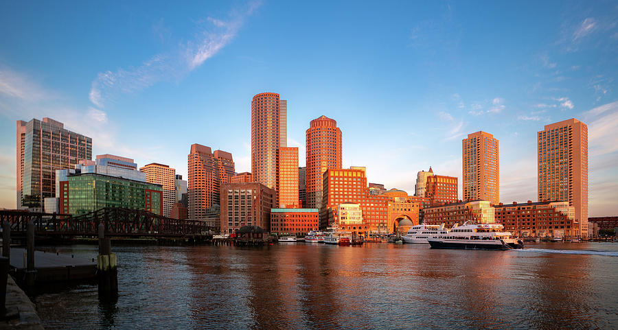 Boston harbor morning sunrise Photograph by Anek Suwannaphoom - Fine ...