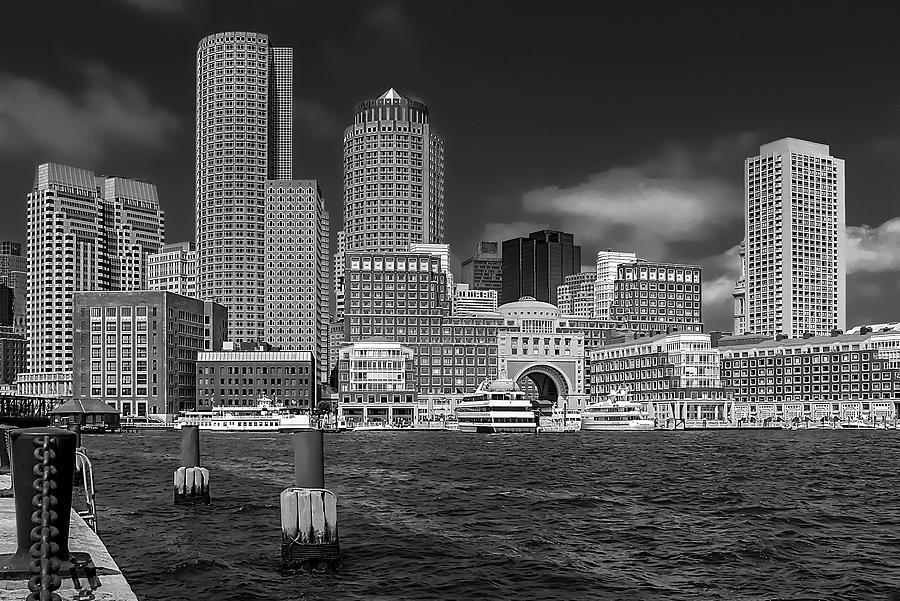 Boston Photograph - Boston Harbor Skyline by Robert Mitchell