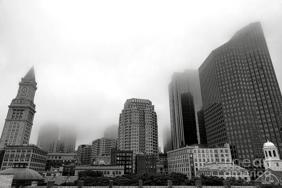 Boston in Wicked Thick Fog Photograph by Olivier Le Queinec