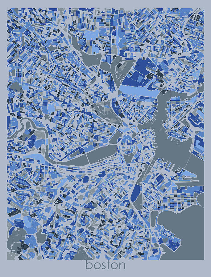 Boston Digital Art - Boston Map Retro 5 by Bekim M
