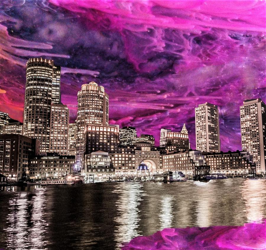 Boston, MA Mixed Media by Mary Poliquin - Policain Creations