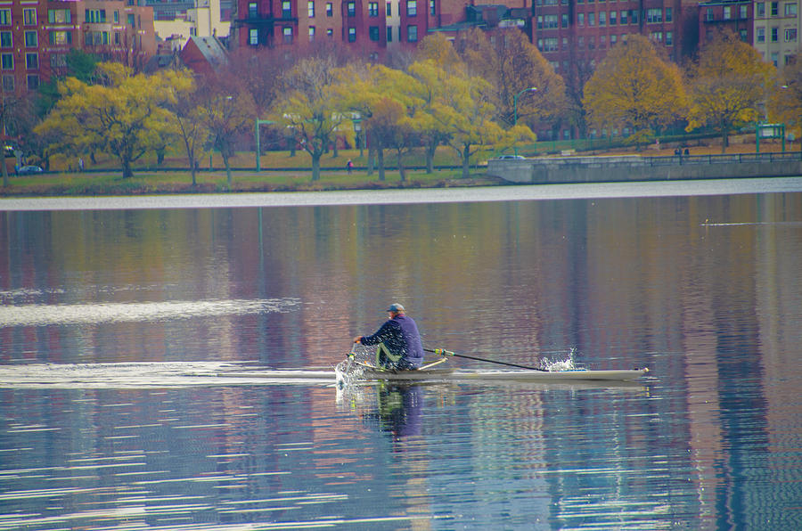 Boston Massachusetts - Rowing the Charles River Photograph by Bill Cannon