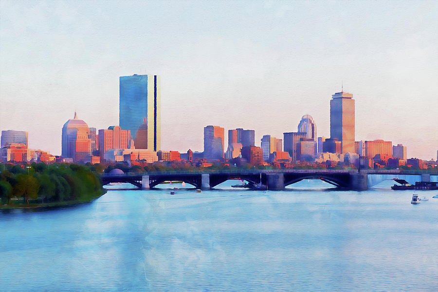 Boston, Panorama - 15 Painting by AM FineArtPrints
