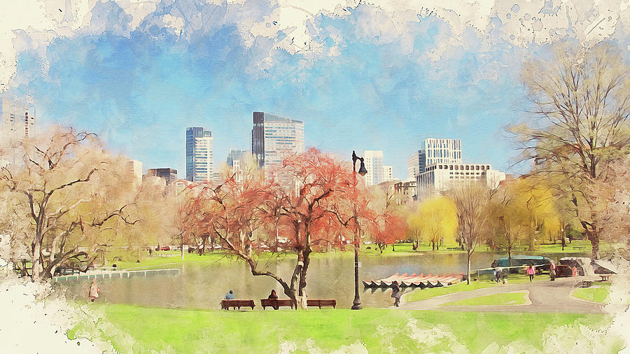 Boston, Panorama - 19 Painting by AM FineArtPrints