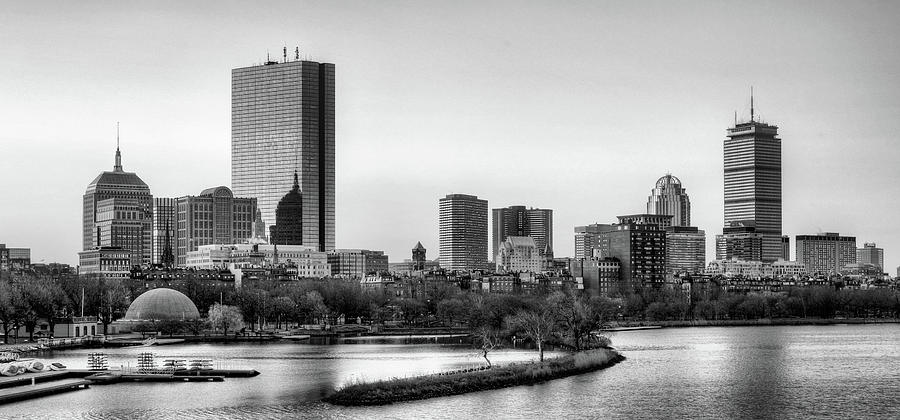 Boston Skyline Black and White Photograph by JC Findley