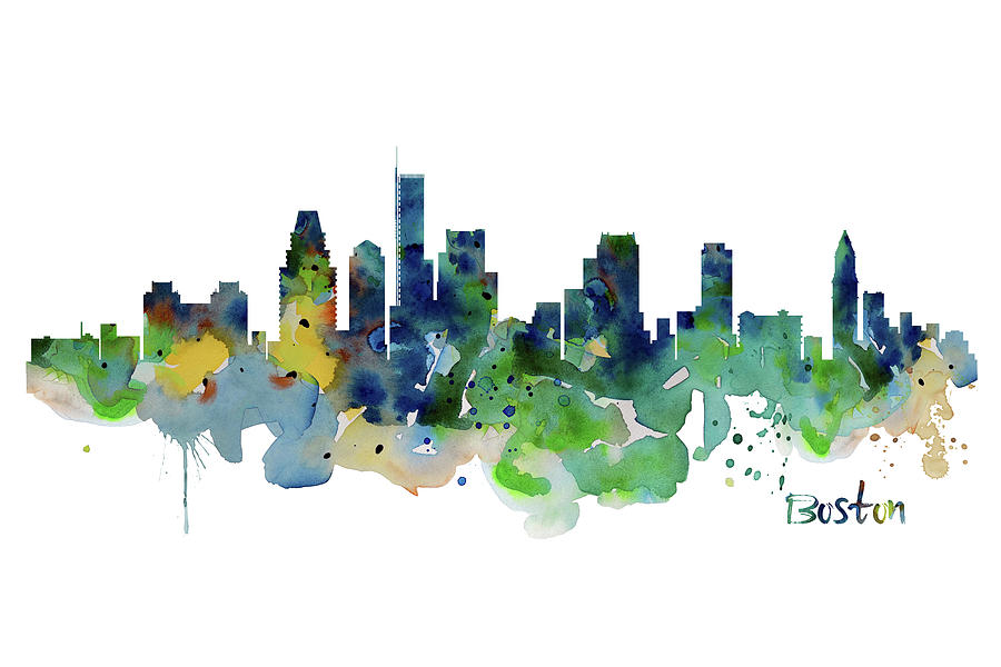Boston Skyline  Painting by Marian Voicu