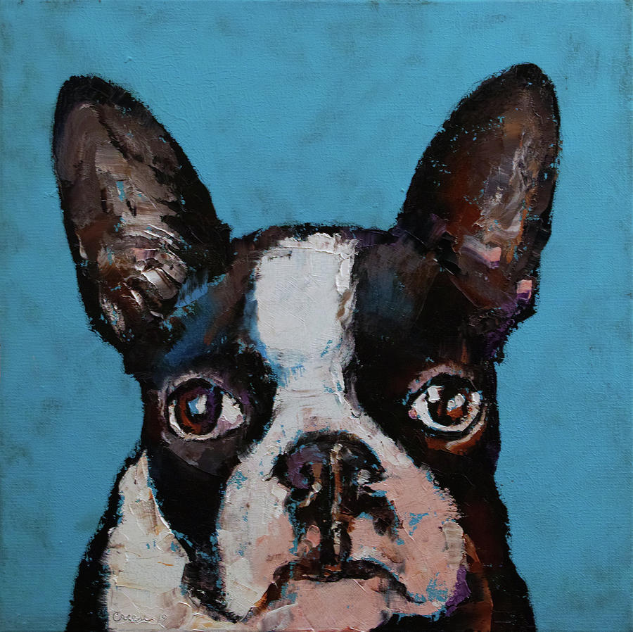 Boston Terrier Painting by Michael Creese