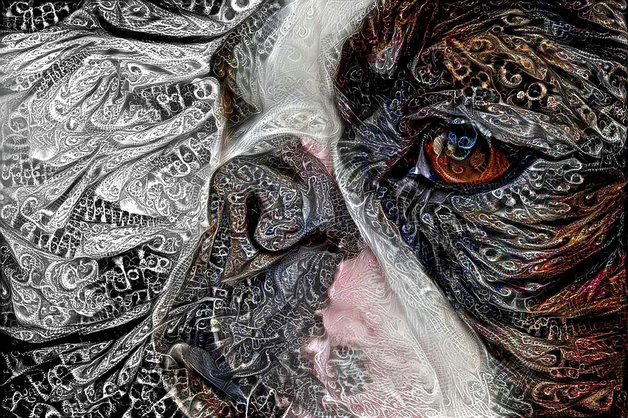 Boston Terrier Up Close and Personal Digital Art by Peggy Collins