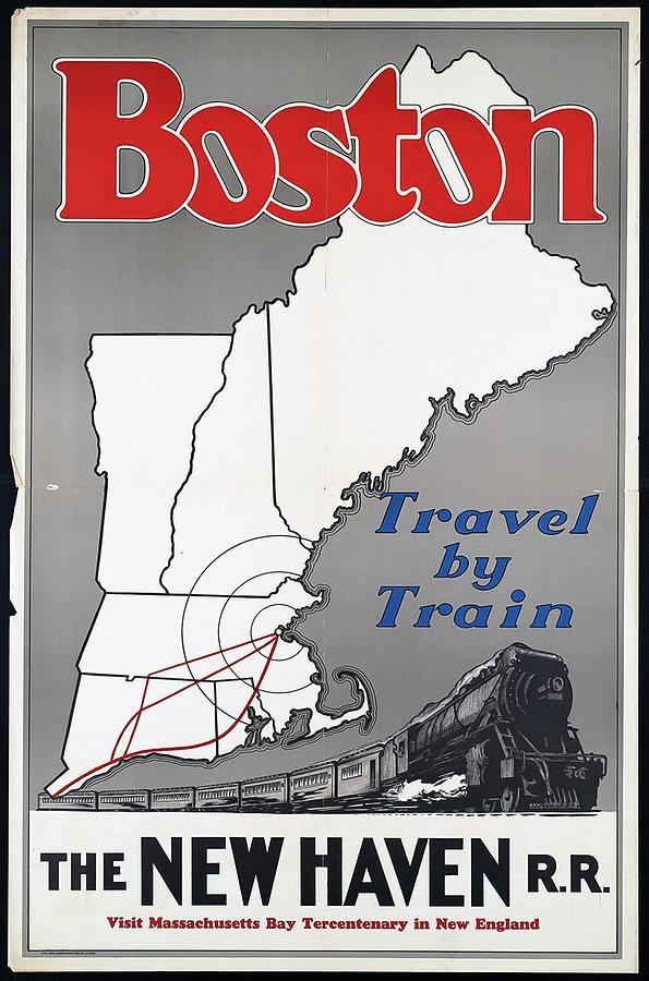 Boston Digital Art - BOSTON The New Haven by Vintage Arts